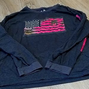 Grey and camo long sleeve tee